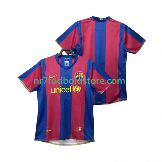 FC Barcelona Trøje 2007 Retro Mænd Hjemmebane Fodboldsæt 2008 Kortærmet