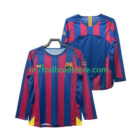 FC Barcelona Trøje Champions League 2005 Retro Mænd Hjemmebane Fodboldsæt 2006 Langærmet