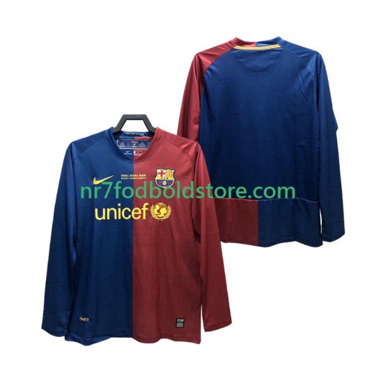 FC Barcelona Trøje Champions League 2009 Retro Mænd Hjemmebane Fodboldsæt 2008 Langærmet