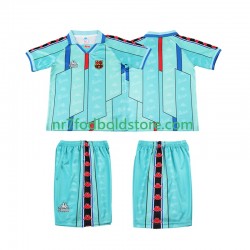 FC Barcelona Trøje 1996 1997 Retro Børn Udebane Fodboldsæt Kortærmet