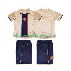 FC Barcelona Trøje 2001 Retro Børn Udebane Fodboldsæt 2002 Kortærmet