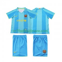 FC Barcelona Trøje 2007 Retro Børn Udebane Fodboldsæt 2008 Kortærmet