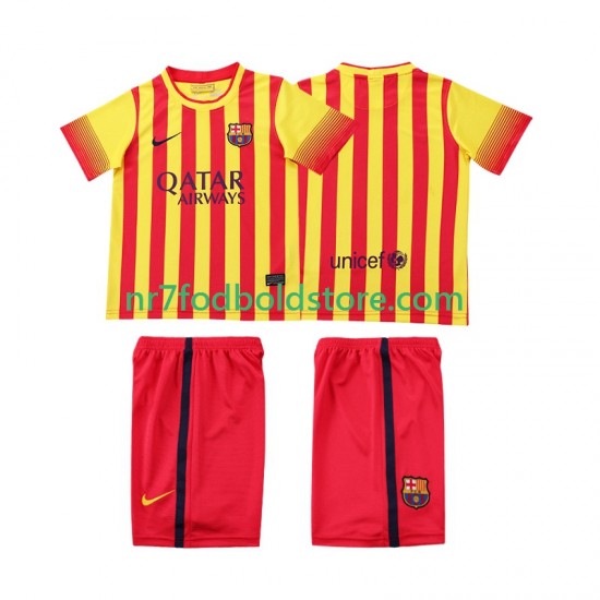 FC Barcelona Trøje 2013 2014 Retro Børn Udebane Fodboldsæt Kortærmet