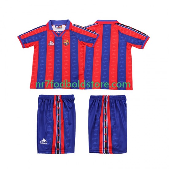 FC Barcelona Trøje 1996 1997 Retro Børn Hjemmebane Fodboldsæt Kortærmet