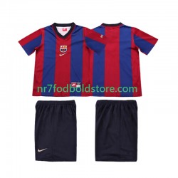 FC Barcelona Trøje Retro Børn Hjemmebane Fodboldsæt 1998 1999 Kortærmet
