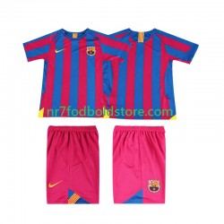 FC Barcelona Trøje 2005 Retro Børn Hjemmebane Fodboldsæt 2006 Kortærmet