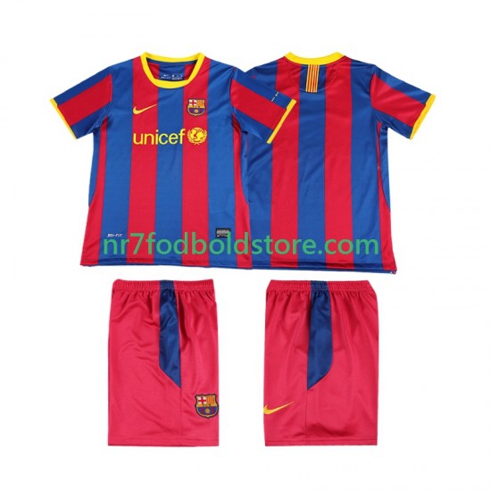 FC Barcelona Trøje Retro Børn Hjemmebane Fodboldsæt 2011 2010 Kortærmet