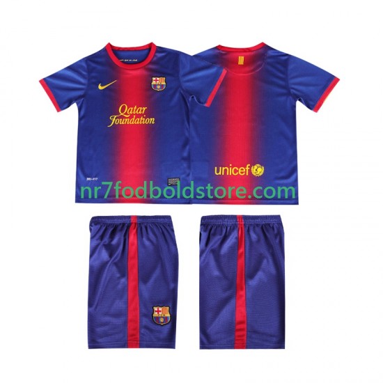 FC Barcelona Trøje 2012 2013 Retro Børn Hjemmebane Fodboldsæt Kortærmet