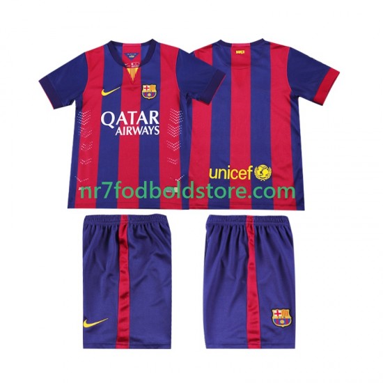 FC Barcelona Trøje 2014 2015 Retro Børn Hjemmebane Fodboldsæt Kortærmet