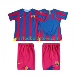 FC Barcelona Trøje Champions League 2005 Retro Børn Hjemmebane Fodboldsæt 2006 Kortærmet