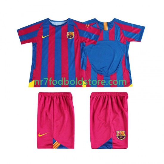 FC Barcelona Trøje Champions League 2005 Retro Børn Hjemmebane Fodboldsæt 2006 Kortærmet