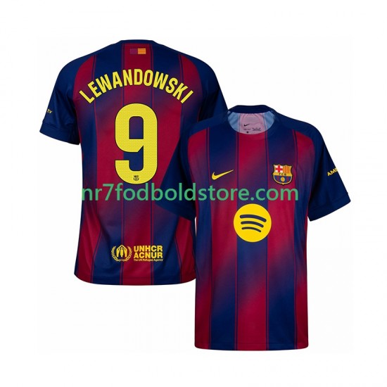 FC Barcelona Trøje Robert Lewandowski 9 Mænd Hjemmebane Fodboldsæt 2025-2026 Kortærmet