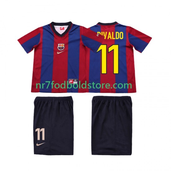 FC Barcelona Trøje Ronaldo 11 Retro Børn Hjemmebane Fodboldsæt 1998 1999 Kortærmet