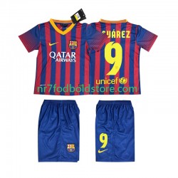 FC Barcelona Trøje SUARZE 9 2013 2014 Retro Børn Hjemmebane Fodboldsæt Kortærmet