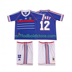Frankrig Trøje Henry 12 Retro Børn Hjemmebane Fodboldsæt 1998 Kortærmet