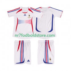Frankrig Trøje Retro Børn Udebane Fodboldsæt 2006 Kortærmet