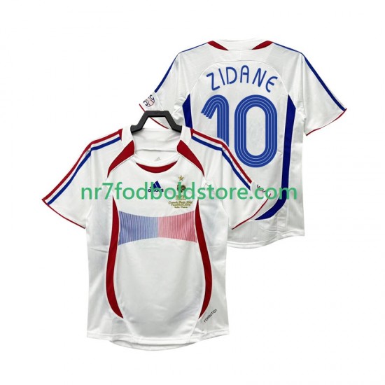 Frankrig Trøje ZIDANE 10 Retro Mænd Udebane Fodboldsæt 2006 Kortærmet