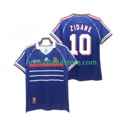Frankrig Trøje ZIDANE 10 Retro Mænd Hjemmebane Fodboldsæt 1998 Kortærmet