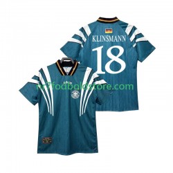 Tyskland Trøje KLINSMANN 18 1996 Retro Mænd Udebane Fodboldsæt Kortærmet