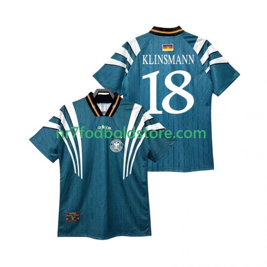 Tyskland Trøje KLINSMANN 18 1996 Retro Mænd Udebane Fodboldsæt Kortærmet