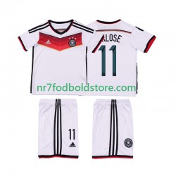 Tyskland Trøje KLOSE 11 2014 Retro Børn Hjemmebane Fodboldsæt Kortærmet