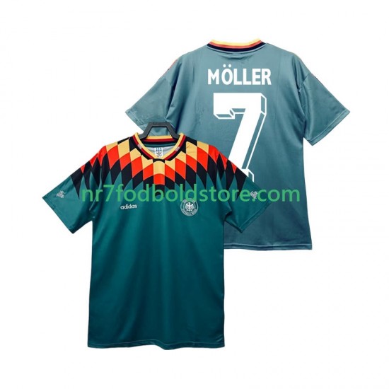 Tyskland Trøje MOLLER 7 Retro Mænd Udebane Fodboldsæt 1994 Kortærmet