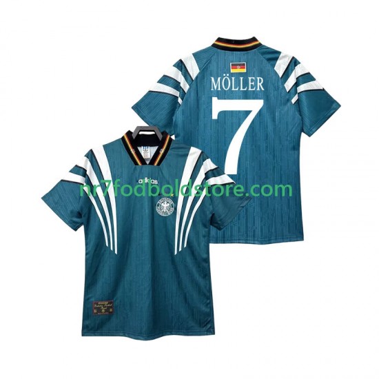 Tyskland Trøje MOLLER 7 1996 Retro Mænd Udebane Fodboldsæt Kortærmet