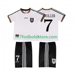 Tyskland Trøje Moller 7 1996 Retro Børn Hjemmebane Fodboldsæt Kortærmet