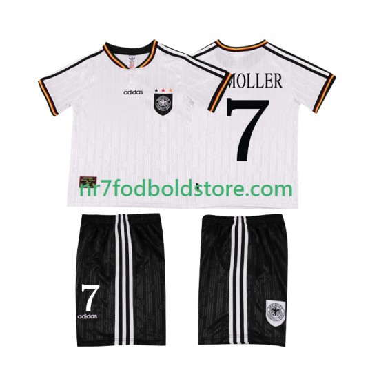 Tyskland Trøje Moller 7 1996 Retro Børn Hjemmebane Fodboldsæt Kortærmet