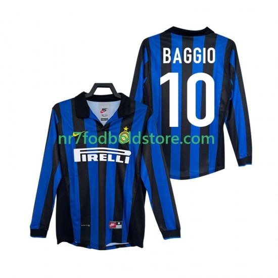 Inter Milan Trøje BAGGIO 10 Retro Mænd Hjemmebane Fodboldsæt 1998 1999 Langærmet