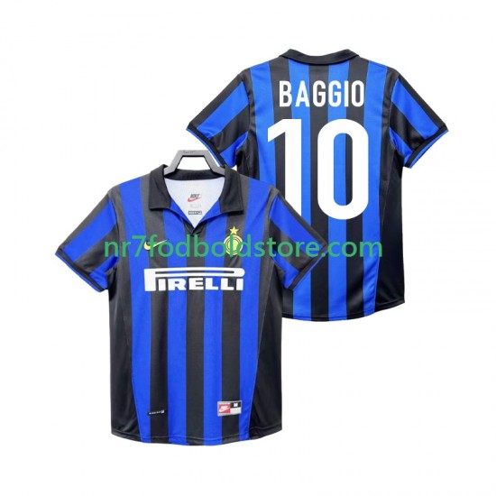 Inter Milan Trøje BAGGIO 10 Retro Mænd Hjemmebane Fodboldsæt 1998 1999 Kortærmet