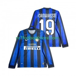 Inter Milan Trøje CAMBIASSO 19 2009 Retro Mænd Hjemmebane Fodboldsæt 2010 Langærmet