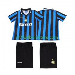 Inter Milan Trøje 1997 Retro Børn Hjemmebane Fodboldsæt 1998 Kortærmet