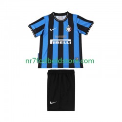 Inter Milan Trøje 2009 Retro Børn Hjemmebane Fodboldsæt 2010 Kortærmet