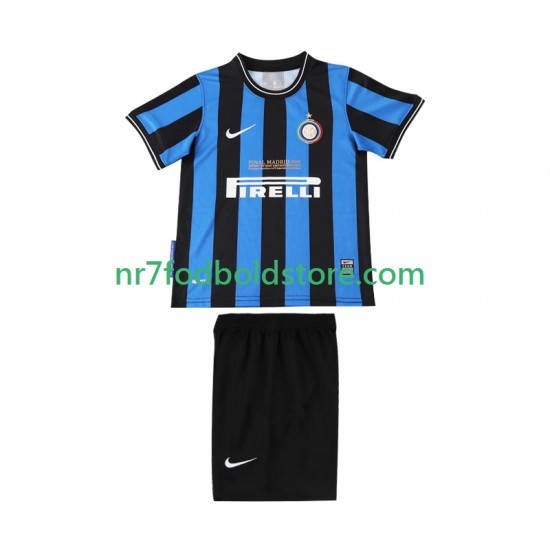 Inter Milan Trøje 2009 Retro Børn Hjemmebane Fodboldsæt 2010 Kortærmet