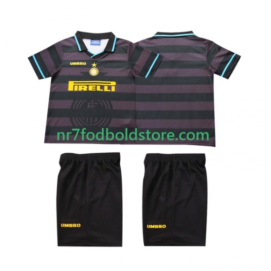 Inter Milan Trøje 1997 Retro Børn 3. Valg Fodboldsæt 1998 Kortærmet