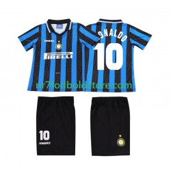Inter Milan Trøje Ronaldo 10 1997 Retro Børn Hjemmebane Fodboldsæt 1998 Kortærmet