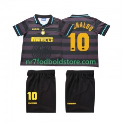 Inter Milan Trøje Ronaldo 10 1997 Retro Børn 3. Valg Fodboldsæt 1998 Kortærmet