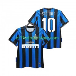 Inter Milan Trøje SNEIJDER 10 2009 Retro Mænd Hjemmebane Fodboldsæt 2010 Kortærmet