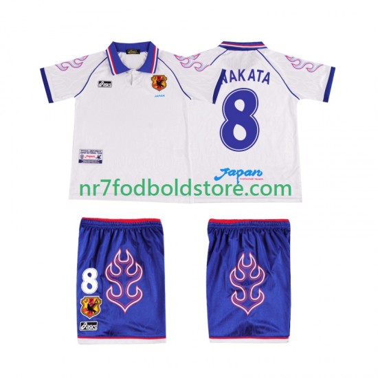 Japan Trøje NAKATA 8 Retro Børn Udebane Fodboldsæt 1998 Kortærmet