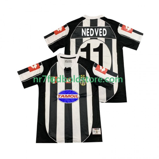 Juventus Trøje NEDVED 11 2003 Retro Mænd Hjemmebane Fodboldsæt 2002 Kortærmet