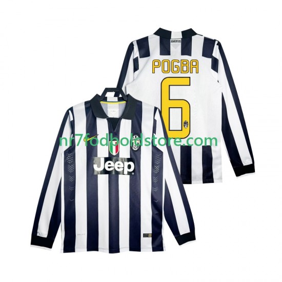 Juventus Trøje Pogba 6 2014 2015 Retro Mænd Hjemmebane Fodboldsæt Langærmet