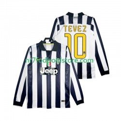 Juventus Trøje TEVEZ 10 2014 2015 Retro Mænd Hjemmebane Fodboldsæt Langærmet