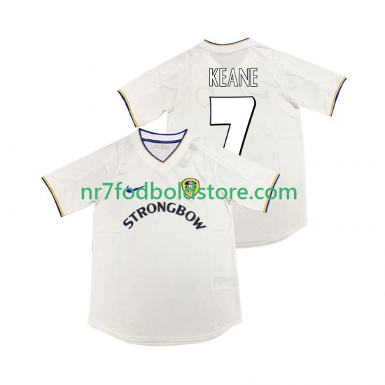Leeds United Trøje KEANE 7 2000 2001 Retro Mænd Hjemmebane Fodboldsæt Kortærmet