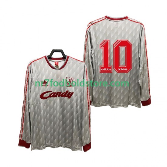 Liverpool Trøje 10 1989 1991 Retro Mænd Udebane Fodboldsæt Langærmet