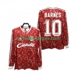Liverpool Trøje BARNES 10 1989 1991 Retro Mænd Hjemmebane Fodboldsæt Langærmet