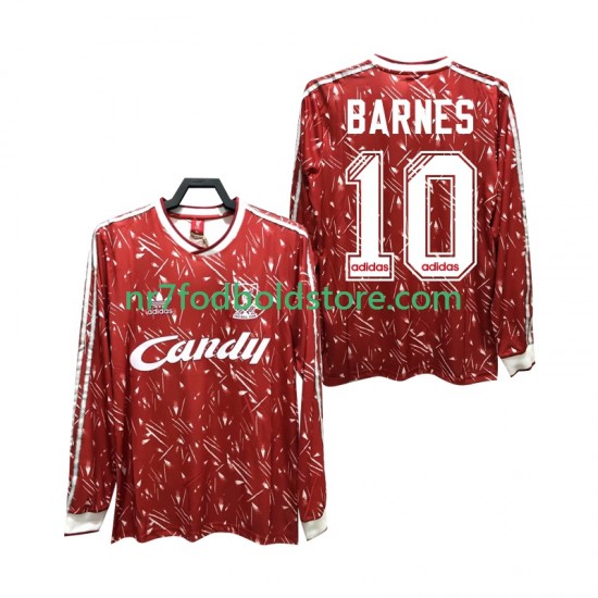 Liverpool Trøje BARNES 10 1989 1991 Retro Mænd Hjemmebane Fodboldsæt Langærmet