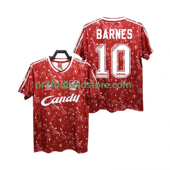 Liverpool Trøje BARNES 10 1989 1991 Retro Mænd Hjemmebane Fodboldsæt Kortærmet