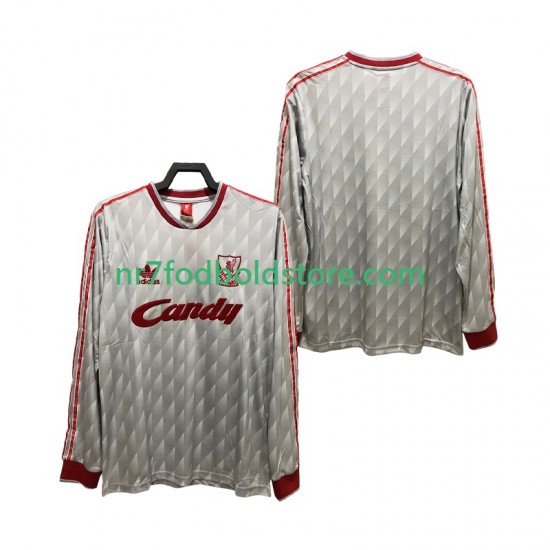 Liverpool Trøje 1989 1991 Retro Mænd Udebane Fodboldsæt Langærmet