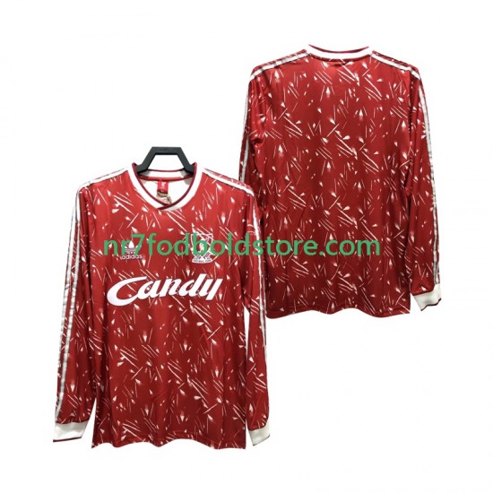 Liverpool Trøje 1989 1991 Retro Mænd Hjemmebane Fodboldsæt Langærmet